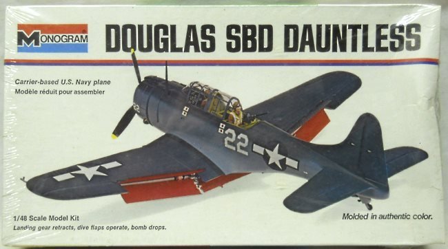 Monogram 1/48 SBD Dauntless White Box Issue, 6830 plastic model kit